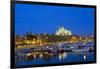 Europe, Spain, Balearic Islands, Island Majorca, Capital of Palma, Harbour, Cathedral, Dusk-Chris Seba-Framed Photographic Print