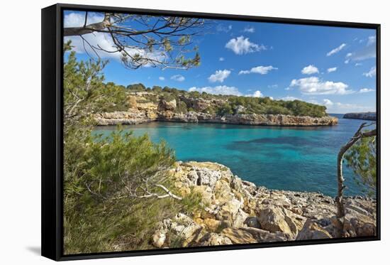 Europe, Spain, Majorca, Bathing Bay Cala Na Sau-Chris Seba-Framed Stretched Canvas