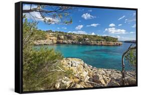 Europe, Spain, Majorca, Bathing Bay Cala Na Sau-Chris Seba-Framed Stretched Canvas