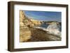 Europe, Spain, Majorca, Cala Llombards, Surf, Rocky Cliff, Rock Caves-Chris Seba-Framed Photographic Print