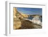 Europe, Spain, Majorca, Cala Llombards, Surf, Rocky Cliff, Rock Caves-Chris Seba-Framed Photographic Print