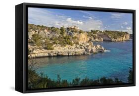 Europe, Spain, Majorca, Cliff-Lined Bay Cala Llombards-Chris Seba-Framed Stretched Canvas