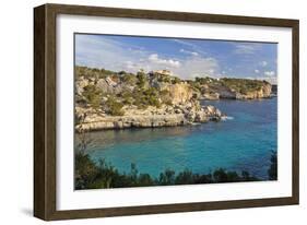 Europe, Spain, Majorca, Cliff-Lined Bay Cala Llombards-Chris Seba-Framed Photographic Print