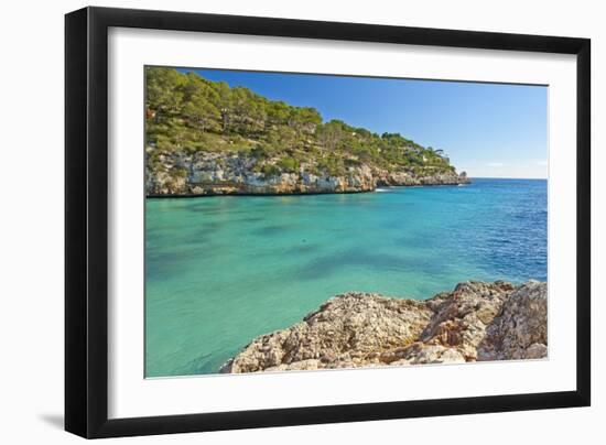 Europe, Spain, Majorca, Cliff-Lined Bay Platja D'Or-Chris Seba-Framed Photographic Print