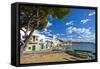 Europe, Spain, Majorca, Fishing Village Porto Colom, Harbour-Chris Seba-Framed Stretched Canvas