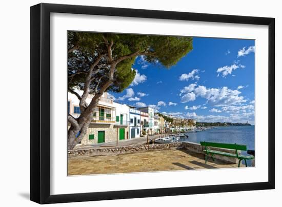 Europe, Spain, Majorca, Fishing Village Porto Colom, Harbour-Chris Seba-Framed Premium Photographic Print