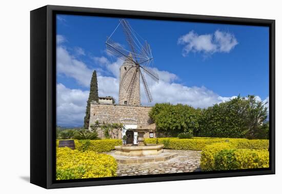 Europe, Spain, the Balearic Islands, Island Majorca, Windmill, Restaurant-Chris Seba-Framed Stretched Canvas