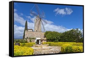 Europe, Spain, the Balearic Islands, Island Majorca, Windmill, Restaurant-Chris Seba-Framed Stretched Canvas