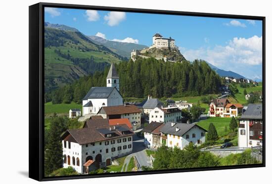 Europe, Switzerland, Graubunden, Engadine, Scuol Tarasp, Scuol Castle, (Schloss Tarasp)-Christian Kober-Framed Stretched Canvas