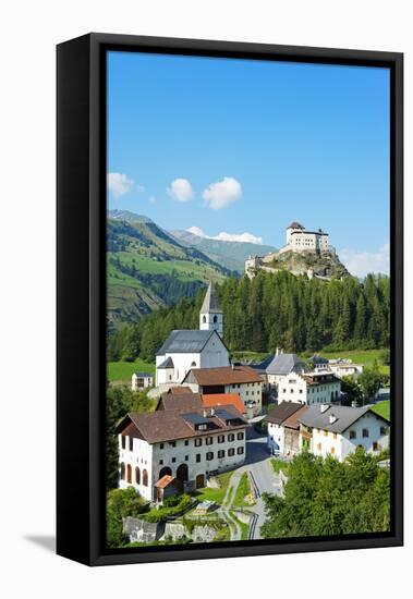 Europe, Switzerland, Graubunden, Engadine, Scuol Tarasp, Scuol Castle, (Schloss Tarasp)-Christian Kober-Framed Stretched Canvas