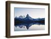 Europe, Switzerland, Valais, Zermatt, Matterhorn (4478M), Stellisee Lake-Christian Kober-Framed Photographic Print