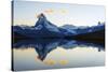Europe, Switzerland, Valais, Zermatt, Matterhorn (4478M), Stellisee Lake-Christian Kober-Stretched Canvas