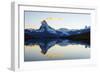 Europe, Switzerland, Valais, Zermatt, Matterhorn (4478M), Stellisee Lake-Christian Kober-Framed Photographic Print