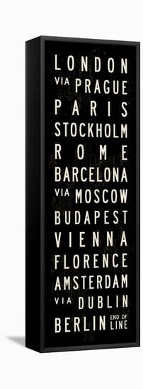 Europe Transit Sign-Michael Jon Watt-Framed Stretched Canvas