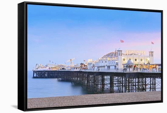 Europe, United Kingdom, England, East Sussex, Brighton and Hove, Brighton, Palace (Brighton) Pier-Alex Robinson-Framed Stretched Canvas