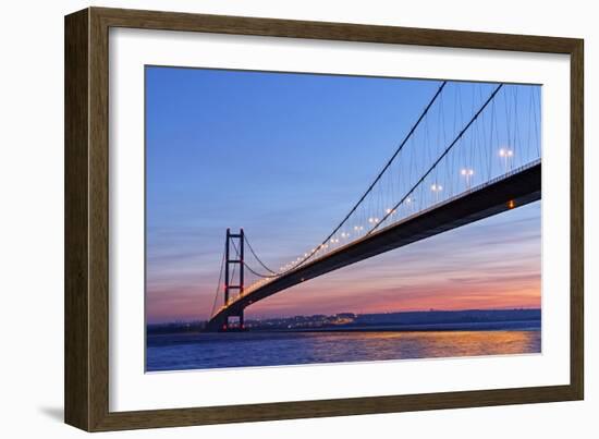 Europe, United Kingdom, England, East Yorkshire, Hull, Humber Bridge-Mark Sykes-Framed Photographic Print