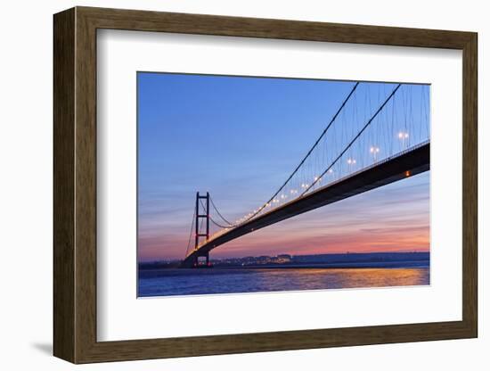 Europe, United Kingdom, England, East Yorkshire, Hull, Humber Bridge-Mark Sykes-Framed Photographic Print