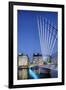 Europe, United Kingdom, England, Lancashire, Manchester, Salford Quays, Media City Footbridge-Mark Sykes-Framed Photographic Print