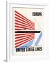 Europe-United States Lines-Lester Beall-Framed Art Print