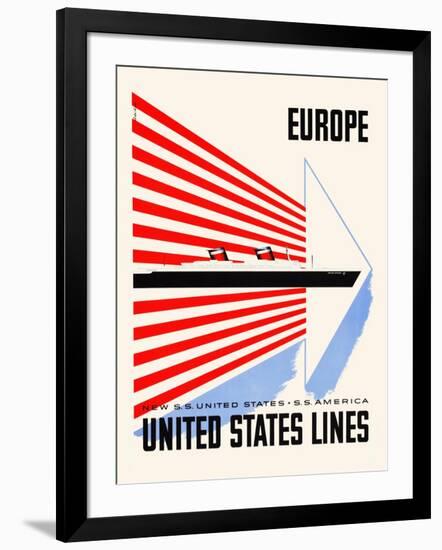 Europe-United States Lines-Lester Beall-Framed Art Print