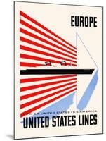 Europe-United States Lines-Lester Beall-Mounted Art Print