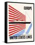 Europe-United States Lines-Lester Beall-Framed Stretched Canvas