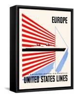 Europe-United States Lines-Lester Beall-Framed Stretched Canvas