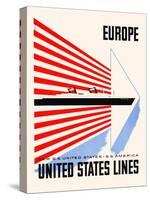 Europe-United States Lines-Lester Beall-Stretched Canvas