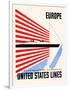 Europe-United States Lines-Lester Beall-Framed Art Print