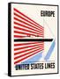 Europe-United States Lines-Lester Beall-Framed Stretched Canvas