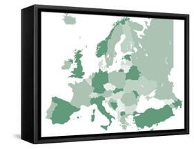 Europe Vector Map-Refe-Framed Stretched Canvas