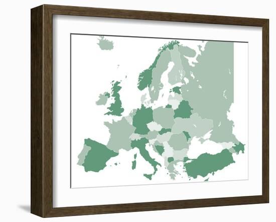 Europe Vector Map-Refe-Framed Art Print