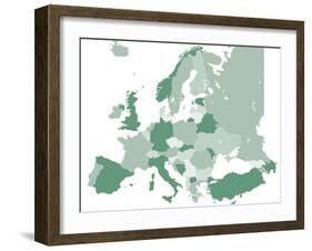 Europe Vector Map-Refe-Framed Art Print