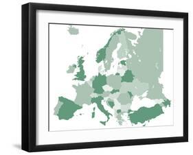 Europe Vector Map-Refe-Framed Art Print