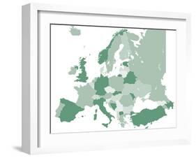 Europe Vector Map-Refe-Framed Art Print