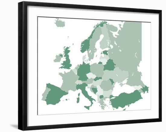 Europe Vector Map-Refe-Framed Art Print