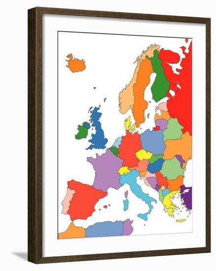 Europe With Editable Countries-Bruce Jones-Framed Art Print