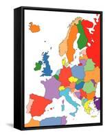 Europe With Editable Countries-Bruce Jones-Framed Stretched Canvas