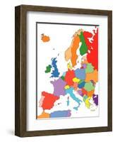 Europe With Editable Countries-Bruce Jones-Framed Art Print