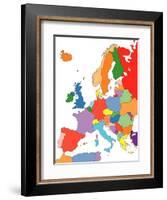 Europe With Editable Countries-Bruce Jones-Framed Art Print