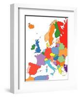 Europe With Editable Countries-Bruce Jones-Framed Art Print