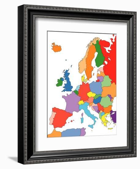 Europe With Editable Countries-Bruce Jones-Framed Art Print