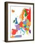 Europe With Editable Countries-Bruce Jones-Framed Art Print