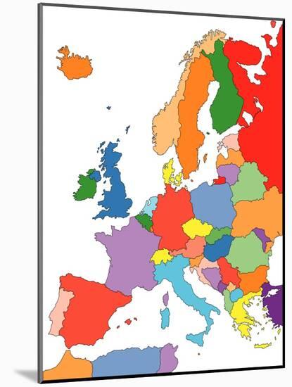 Europe With Editable Countries-Bruce Jones-Mounted Art Print