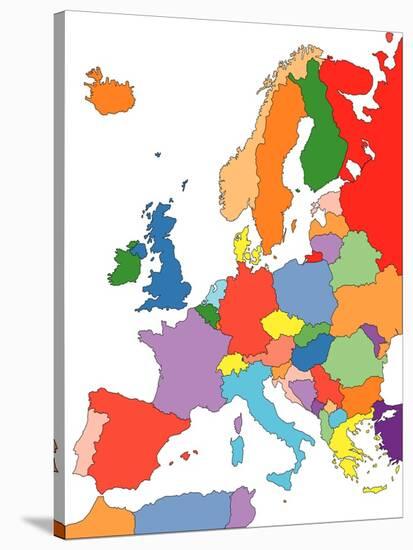 Europe With Editable Countries-Bruce Jones-Stretched Canvas