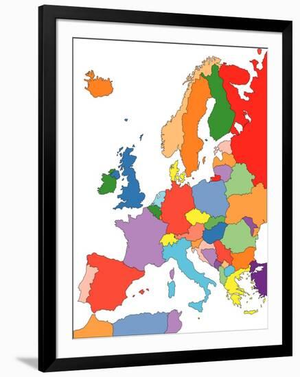 Europe With Editable Countries-Bruce Jones-Framed Art Print