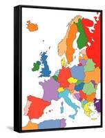 Europe With Editable Countries-Bruce Jones-Framed Stretched Canvas