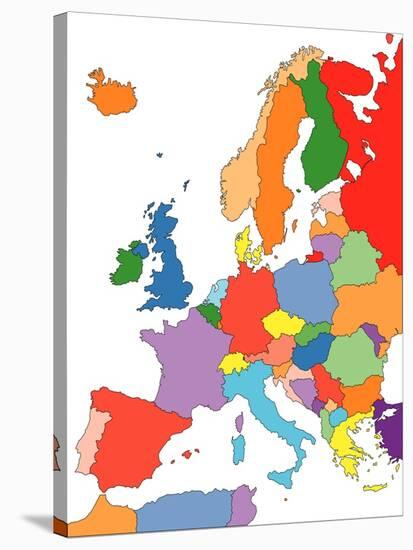 Europe With Editable Countries-Bruce Jones-Stretched Canvas