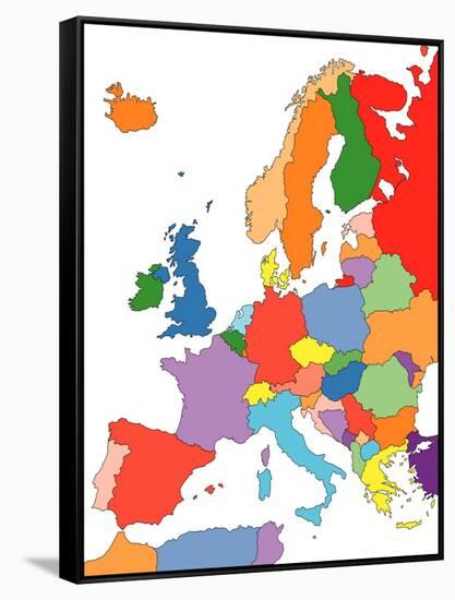 Europe With Editable Countries-Bruce Jones-Framed Stretched Canvas