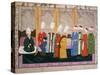 European Ambassador at the court of Topkapi Palace, Ottoman Minature, 17th century-null-Stretched Canvas